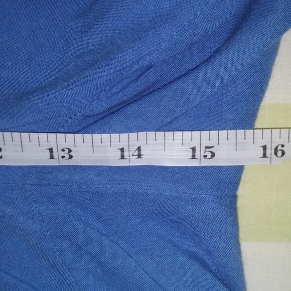 Dream Co. Women's Blue Drawstring Elastic Waist Wide Leg Capri Plus Size 22/24 - Picture 6 of 8